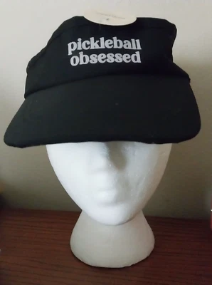 Pickleball одержимый теннис козырек черная шляпа один размер подходит всем регулируемый - новый - Изображение 1 из 4