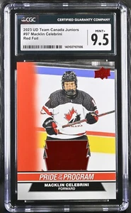 2023 UD Team Canada Juniors Pride of Program RED #97 Macklin Celebrini CGC 9,5 - Picture 1 of 2