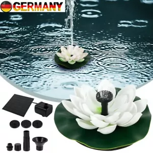 Solarpumpe Springbrunnen Lotus Solar Brunnen Garten DC7V Teichpumpe Wasserspiel - Bild 1 von 24