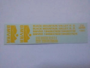 DM Custom Decals HO Black Mountain Valley Railroad 1985  ~TS - Picture 1 of 3