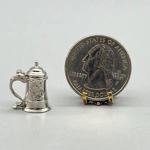 EUGENE KUPJACK Artisan STERLING SILVER Tankard Stein 304 MINIATURE DOLLHOUSE VTG - Picture 1 of 13