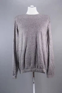 Bugatti Men's Pullover XL Grey Beige Lightweight Crew Neck Fine Knit with Linen - Picture 1 of 5