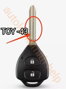 For TOYOTA 2 Button Remote Key Fob Case Shell with blade TOY43 - Picture 1 of 1