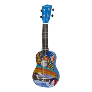 NEW Sanchez Friendly Folk Soprano Ukulele Kids Beginner Toy (Blue Pattern) - Picture 1 of 9