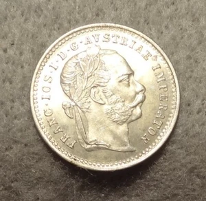 1872 AUSTRIA 10 KRUEZER UNCIRCULATED .900 KM-2206 - Picture 1 of 2