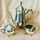 BEAUTIFUL VINTAGE 4 PIECES SILVER PLATED COFFEE / TEA SET NO WRITING ON BOTTOM
