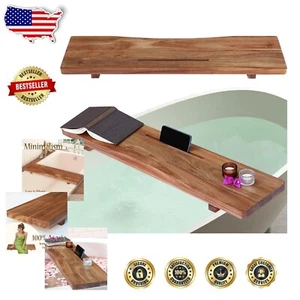 1.2-Inch Thick Premium Bath Caddy - Natural Acacia Wood for Relaxing Spa - Picture 1 of 9
