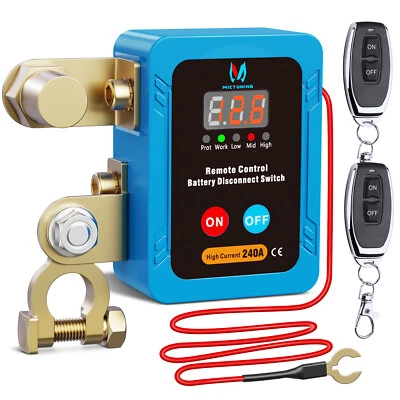Car Battery Remote Control Disconnect Smart Voltage Power Kill Switch 12V 240A - Image 1 of 4