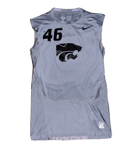 Kansas State Wildcats Nike Baseball Team Issue Jersey Mens L Sleeveless #46 Gray Cover