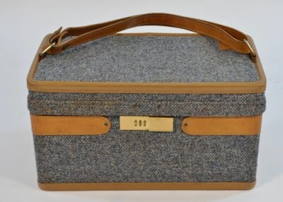 Estuche de tren pequeño Hartmann de cuero tweed de colección equipaje maquillaje cosmético Foto 1 de 4