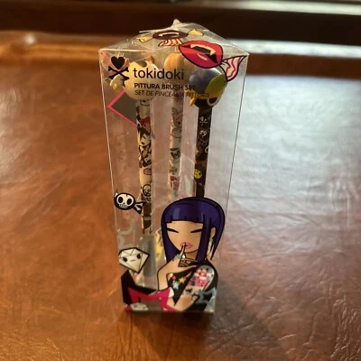 Nuevo Raro Lindo Juego de Pinceles de Maquillaje Tokidoki Pittura - Sombra, Pliegue y Delineador Foto 1 de 3