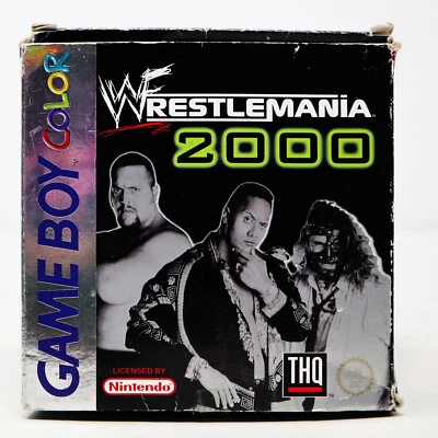 VINTAGE 1999 90s NINTENDO GAME BOY COLOR COLOUR WWF WRESTLEMANIA 2000 GAME BOXED - Image 1 of 4