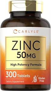 Zinc 50Mg | 300 Tablets | Vegetarian, Non-Gmo, and Gluten Free Supplement | Zinc - Picture 1 of 7