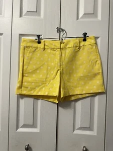 Ann Taylor Yellow Polka Dot Signature Shorts Size 10 NWT - Picture 1 of 10