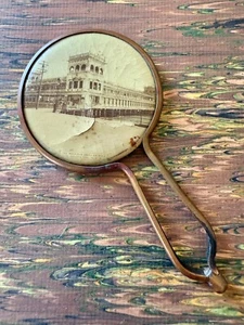 Antiguo espejo de bolsillo Atlantic The Million Dollar Pier Cool 2 1/4" 1910 - Imagen 1 de 5
