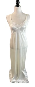 Sexy Sedoso Sissy Vintage Lane Bryant Alto Blanco Encaje Deslizamiento Completo 36/S Nylon Hada - Imagen 1 de 19
