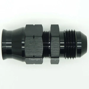 AN-6 BLACK Straight MALE to 5/16 8mm HARDLINE TUBE Compression Pipe Adapter - Picture 1 of 1