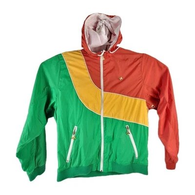 LRG Lifted Research Group Tricolor Rasta Hooded Windbreaker Jacket Mens XXL - Image 1 of 4