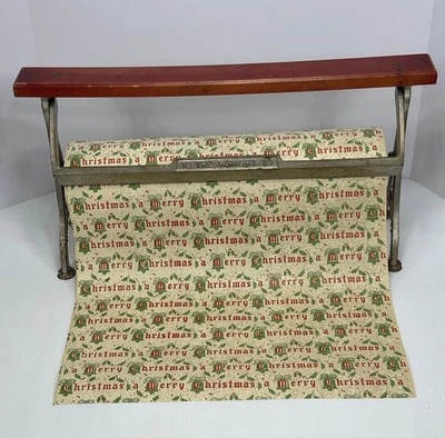 Antique The Wright 18 Department Store Wrapping Paper Dispenser Merry Christmas - Image 1 of 4