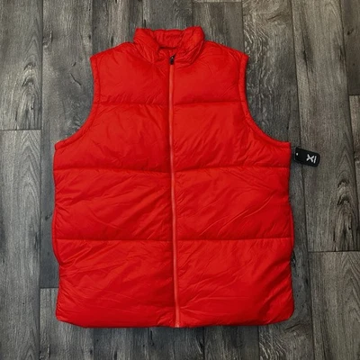 Colete acolchoado Xersion sem mangas zíper completo à prova de vento masculino tamanho 2XLT vermelho quente caiena - Imagem 1 de 4
