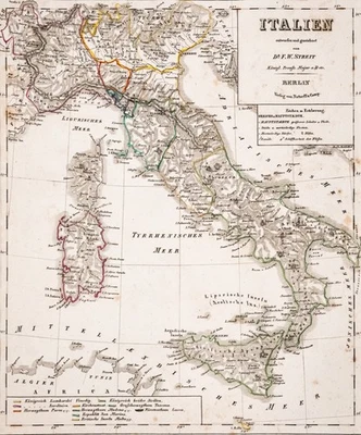 Italien Landkarte Original Stahlstich von Streit 1836 Passepartout - Bild 1 von 4