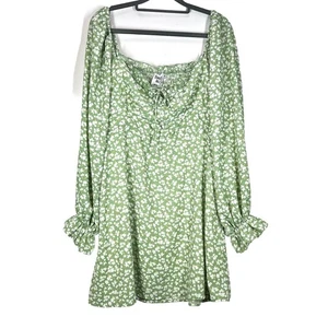 Prinzessin Polly Damen grün weiß Blumen Minikleid Gr. 12 Langarm - Bild 1 von 15