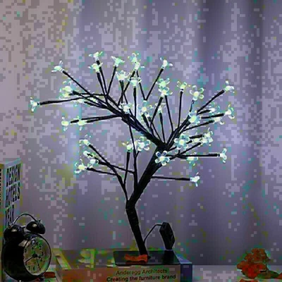 Xmas Cherry Blossom LED Tree Night  Light Floor Lamp Holiday House Decoration - Image 1 of 4