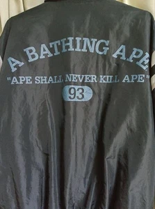A Bathing Ape Nylon Blouson Jacket M Navy Streetwear Japan Rare - Picture 1 of 8