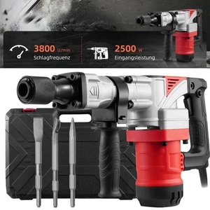 Elektro Abbruchhammer 2500W Stemmhammer 25J 3 Meißel-Set Schlaghammer Mit Koffer - Bild 1 von 12