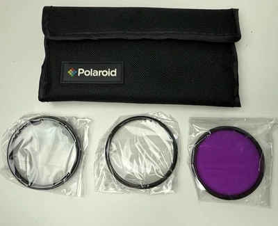 Polaroid 3 Lens 58 mm Filters w/Storage Bag Flourescent, Circular PL, UV - Image 1 of 4