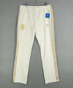 Adidas Pant Mens XL Cream Gold Stripes Trefoil BG Track Legacy Streetwear Y2K - Picture 1 of 21