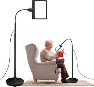 Magnifying Glass with Light and Stand 5X, 36 LED Dimmable Floor Magnifying Lamp - Picture 1 of 9