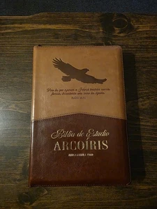 Biblia de Estudio Arco Iris con Cierre RV1960 duotono cafe/indice - Isaias 40:31 - Picture 1 of 13