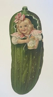 Heinz Sweet Pickles 57 Advertisement Antique Victorian Trade Card with Child - Image 1 of 4