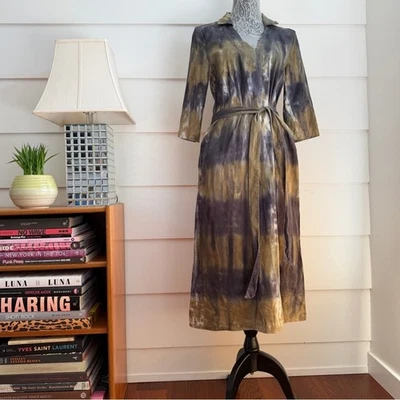 Raquel Allegra хлопок галстук краситель подпоясанный Midi платье размер 1/ маленький - Изображение 1 из 4