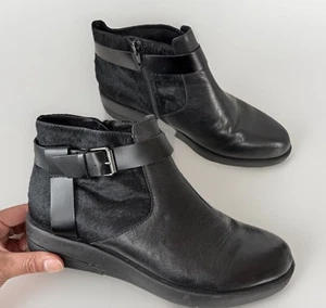 GRAVITY DEFYER Calf Hair Buckle Leather Ankle Boots Booties Shoes Women’s 7.5 - Picture 1 of 11