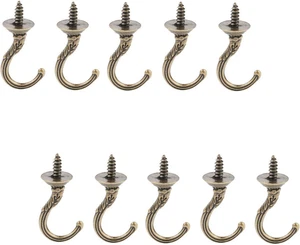OOTSR 20 Stück Schrauben Deckenhaken, Messing Farbe Vintage Carving Screw-In Cup - Bild 1 von 12