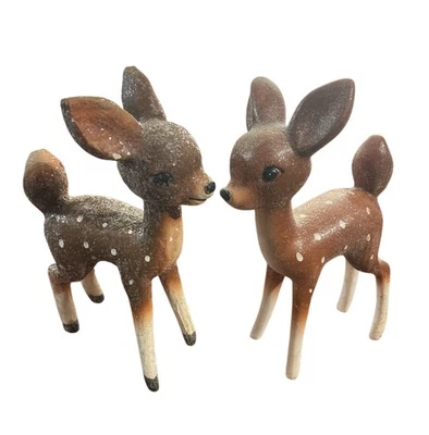 Juego de 2 renos cervatillo vintage con brillo navideño. Excelente estado  Foto 1 de 4