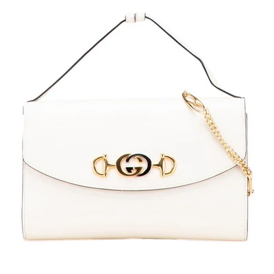 Cartera Gucci Autenticada Pequeña Zumi Cuero de Becerro Blanco Foto 1 de 4