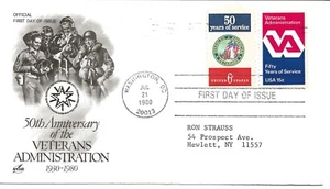 US Scott #1825, First Day Cover 7/21/80 Washington COMBO Veterans - Picture 1 of 1