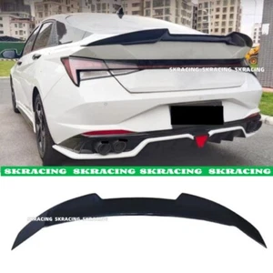 For Hyundai Elantra 2021-2024 Real Carbon Fiber Rear Tail Trunk Spoiler Wing Lip - Bild 1 von 7