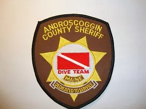 ANDROSCOGGIN COUNTY MAINE SHERIFF DIVE TEAM PATCH NEAR MINT - Picture 1 of 2