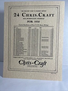 Chris Craft Preisliste 1930 - Die größte Flotte der Bootsgeschichte - RAR - Bild 1 von 12