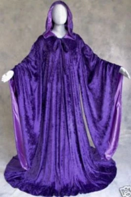 Capa de mago de terciopelo con capucha para hombre Halloween con mangas bata varios colores  Foto 1 de 4