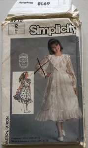 Simplicity Gunne Sax Dress Pattern 6918 Girls Size 12 Cottagecore Uncut 1985 - Picture 1 of 6
