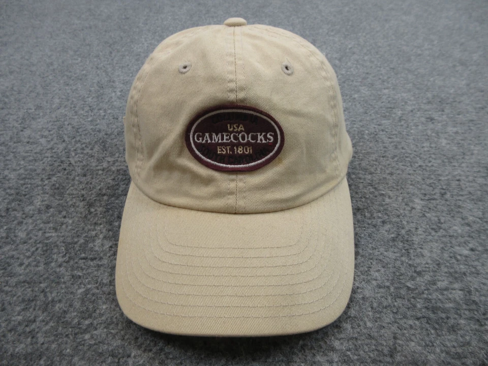 Carolina del Sur Gamecocks Sombrero Gorra Correa Trasera Beige Rojo Logo Fútbol Universitario Para Hombres Foto 1 de 4