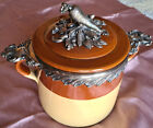 Pot couvert céramique vernissée avec monture en métal argenté VS Fretel Légumes