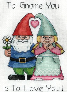 Counted Cross Stitch Kit ~ Design Works Whimsical Gnome Love Couple #DW3463 - Picture 1 of 4