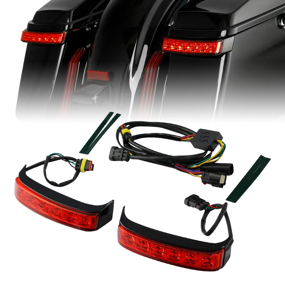 Luz de giro de freno LED roja y negra para Harley Electra Glide 2014-2024 Foto 1 de 4