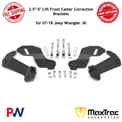 MaxTrac 2.5 英寸 - 5 英寸升降前脚轮校正支架适用于 07-18 吉普牧马人 JK — 第 1/2 张图片